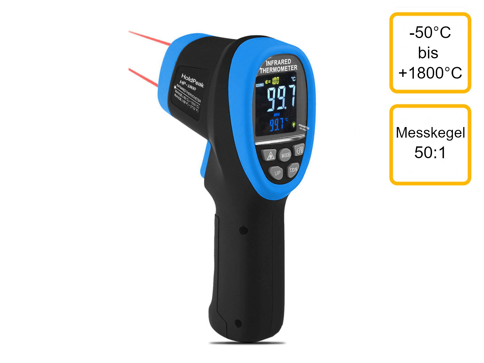 Infrared Thermometer Gun 12:1, -58 to 1102F