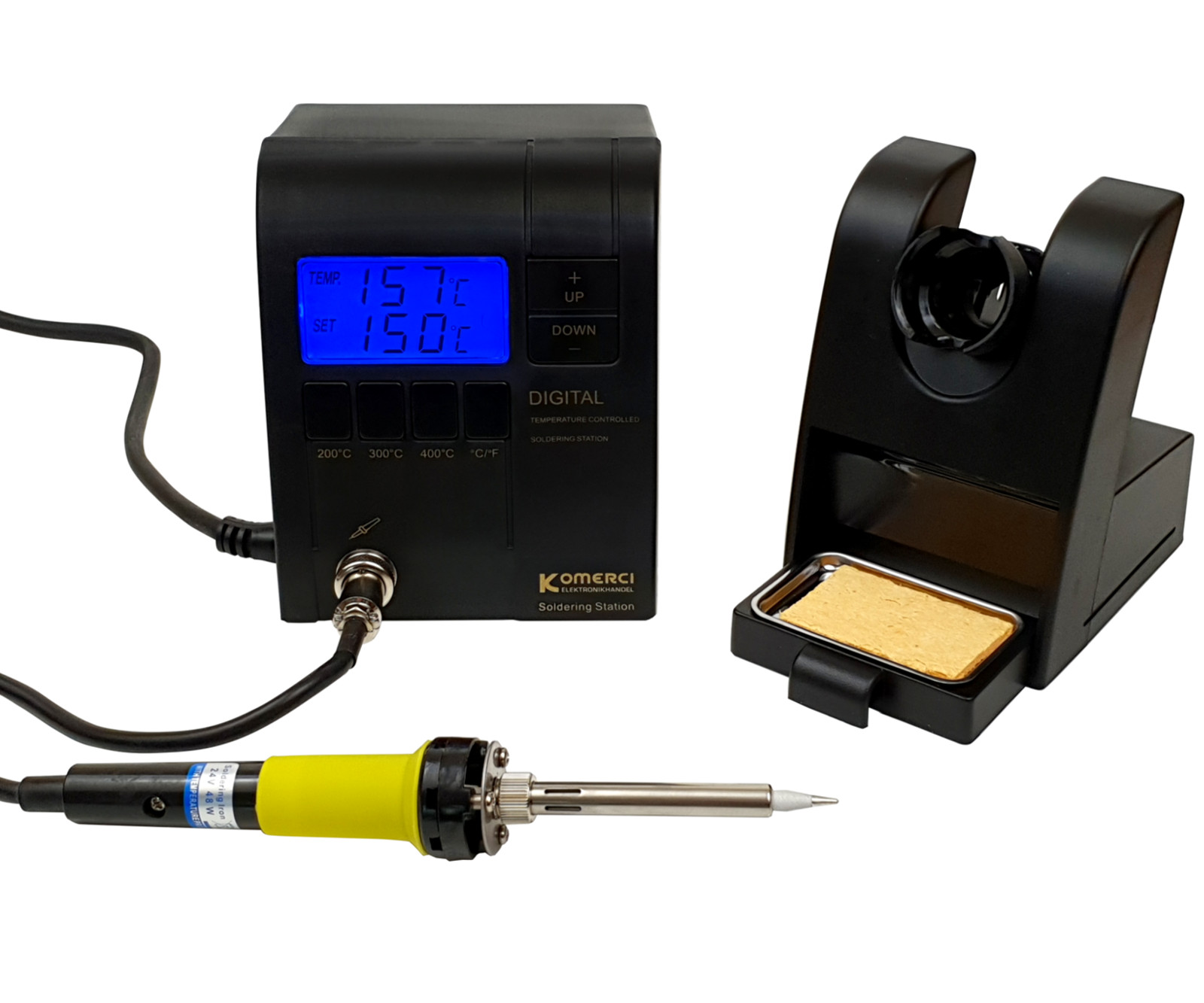 Digital regulated Soldering Station, pre-selction buttons, ESD