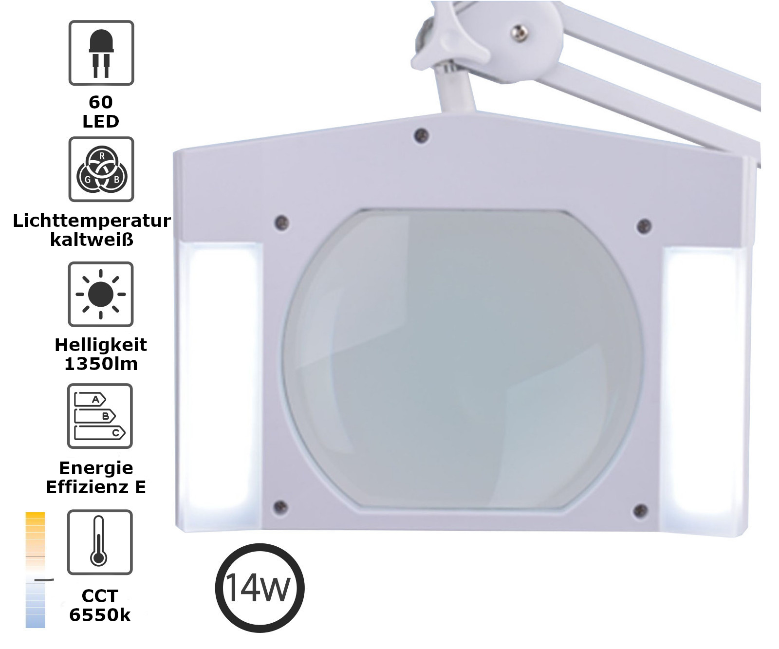 11W Magnifier lamp 5-D with dimmer