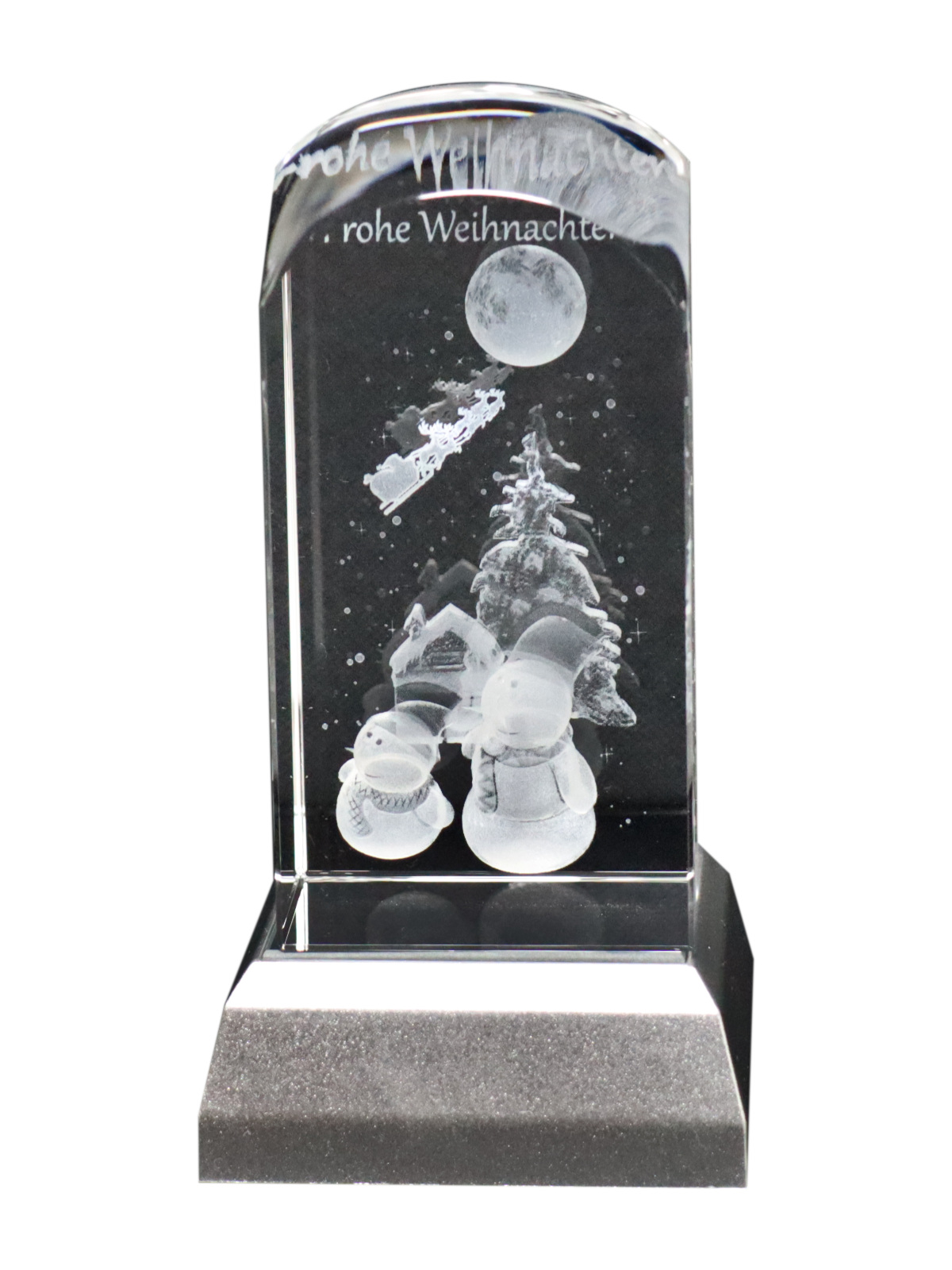 Kristallquader 3D Weihnachtslandschaft 50x50x100