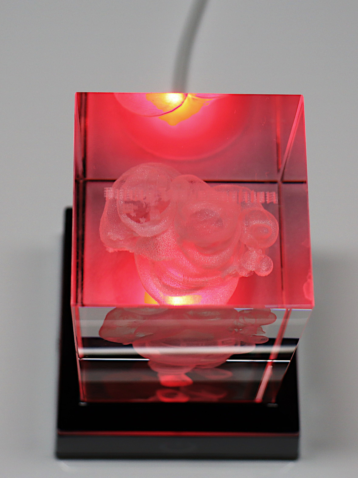Kristallquader 3D Weihnachstmann 50x50x80