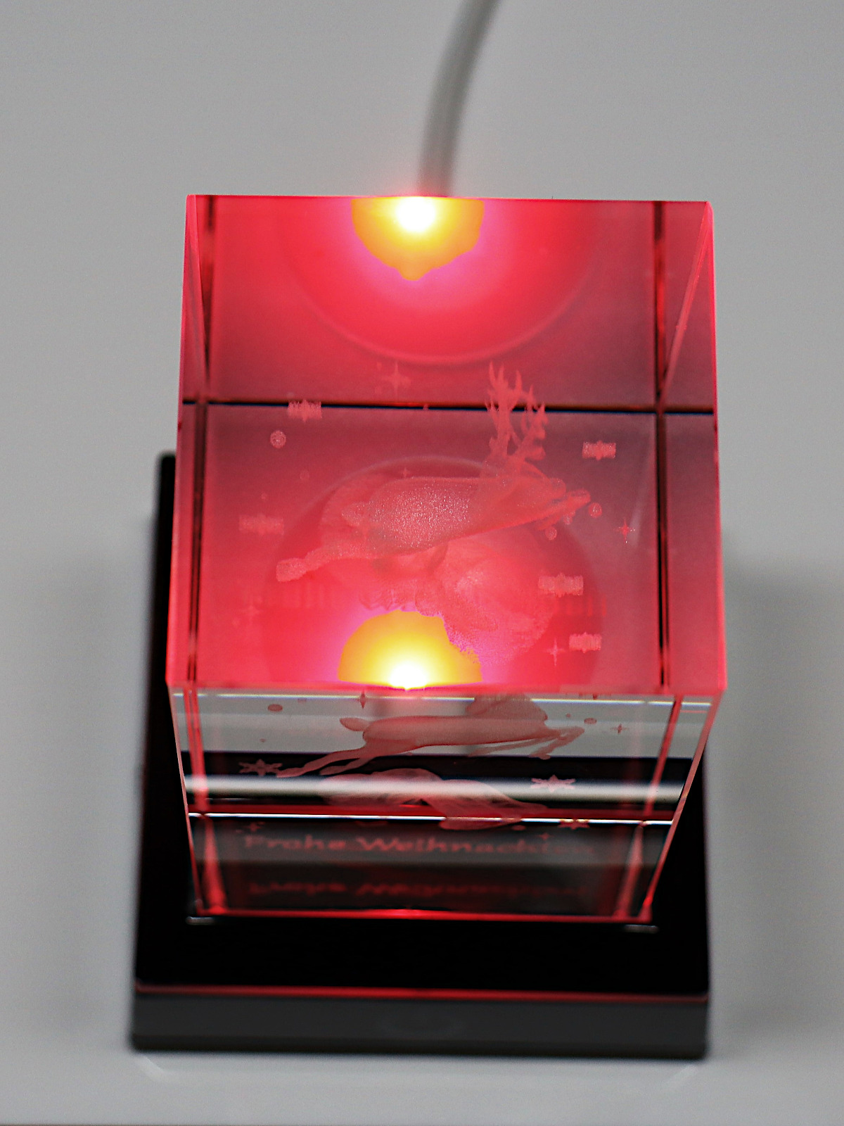 Kristallquader 3D Rentier 50x50x80