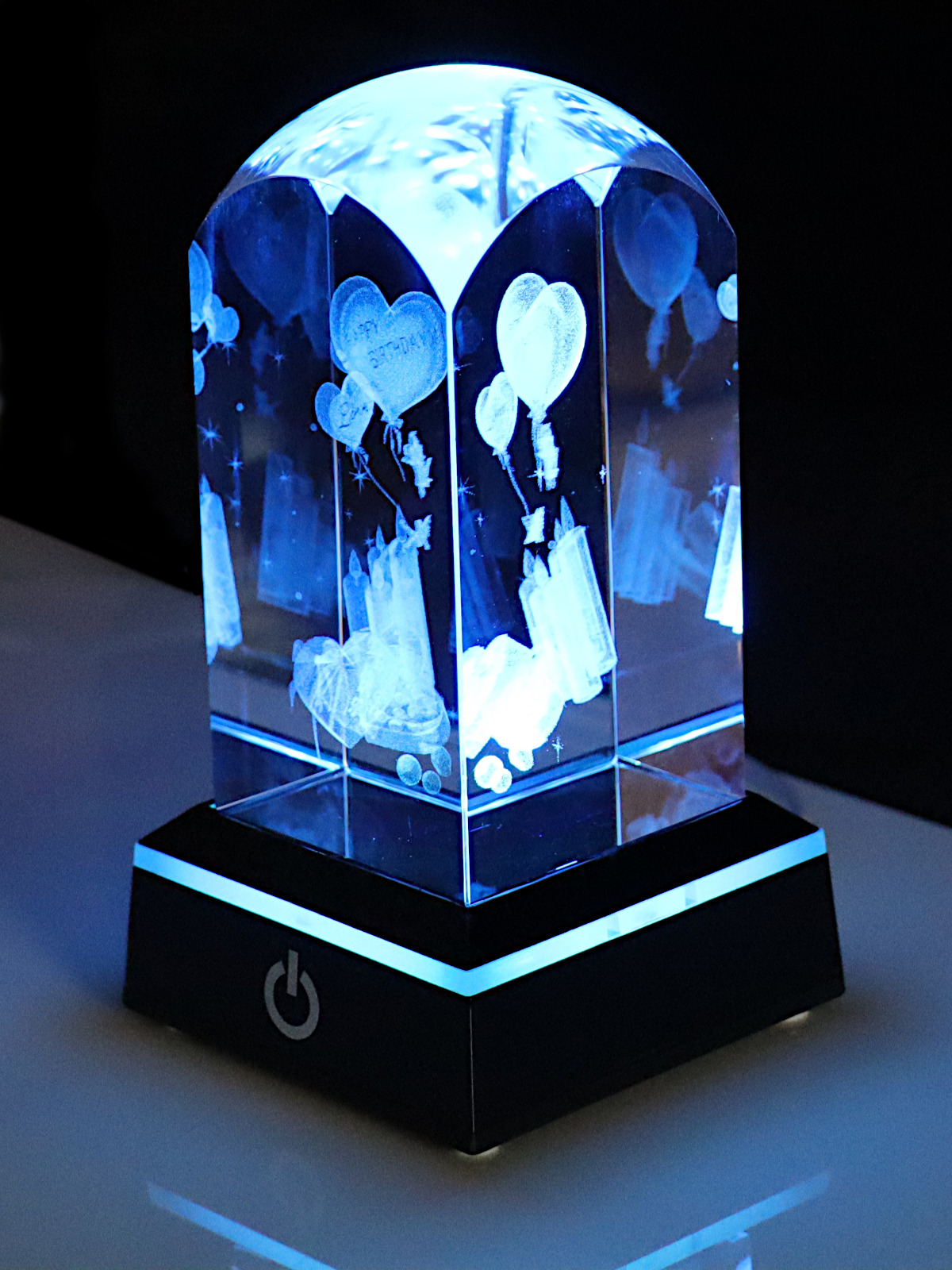 Kristallquader abgerundet 3D Geburtstagskerzen 50x50x100