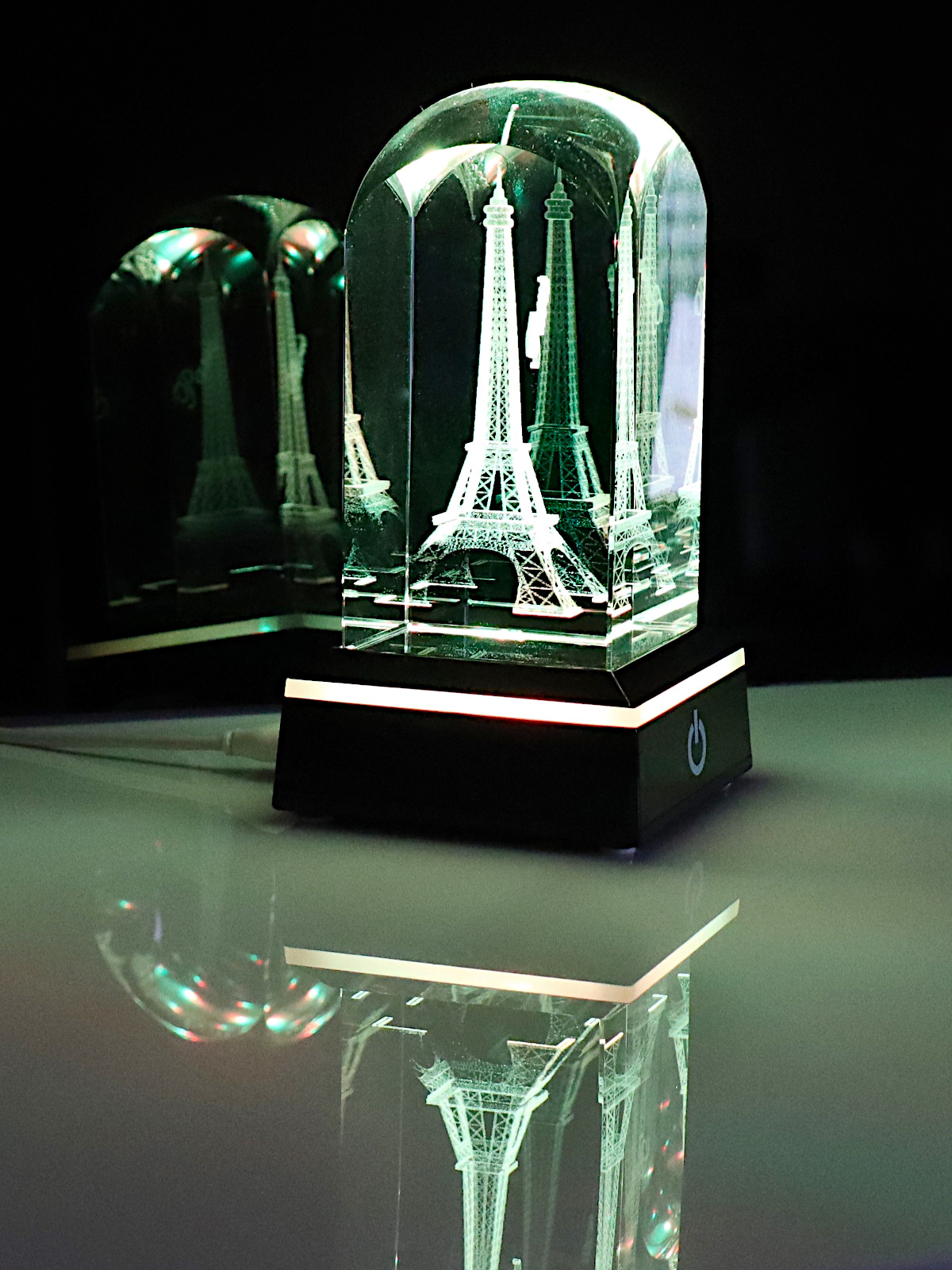 Kristallquader abgerundet 3D Paris Eiffelturm 50x50x100