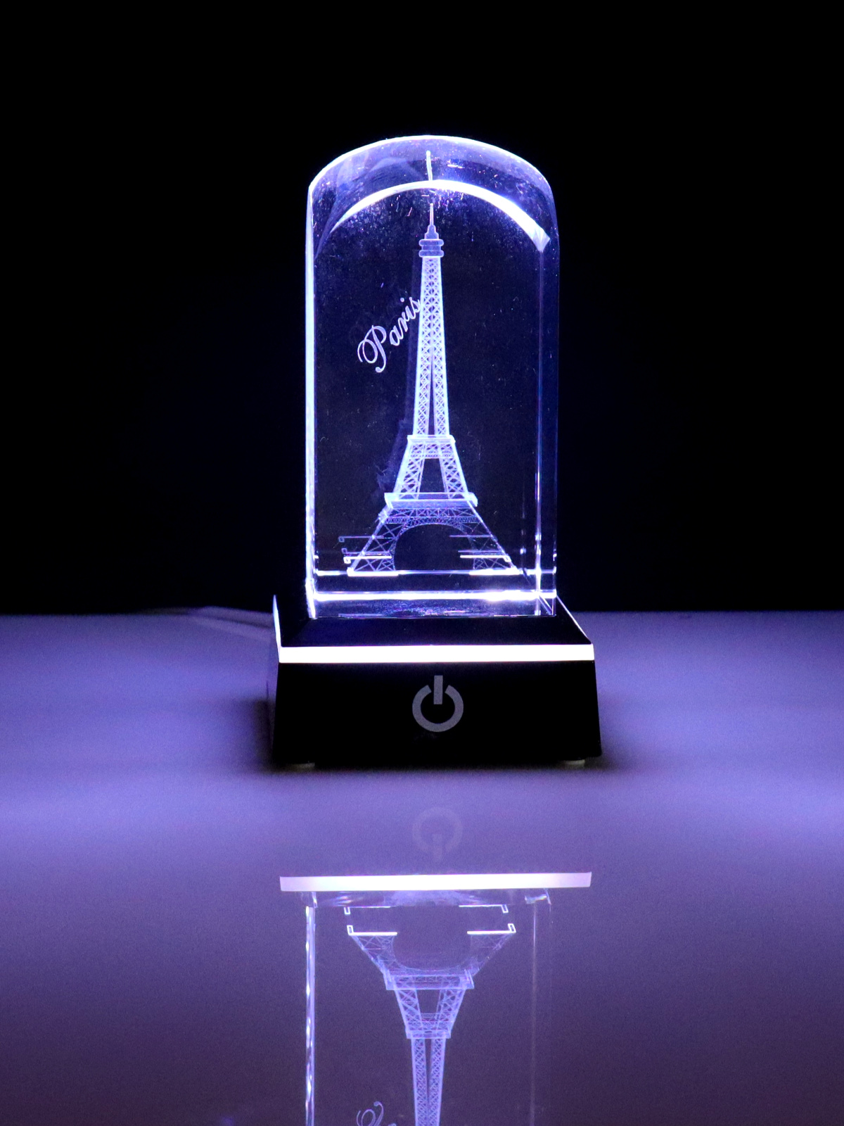 Kristallquader abgerundet 3D Paris Eiffelturm 50x50x100